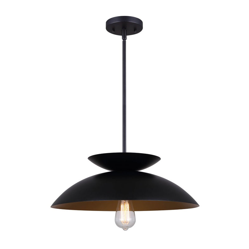 Canarm IPL786B01BK One Light Pendant, Matte Black
