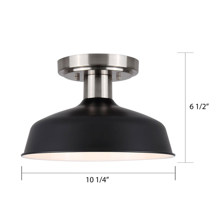 Canarm ISF1055A01BKN One Light Semi-Flush Mount, Brushed Nickel/Matte Black