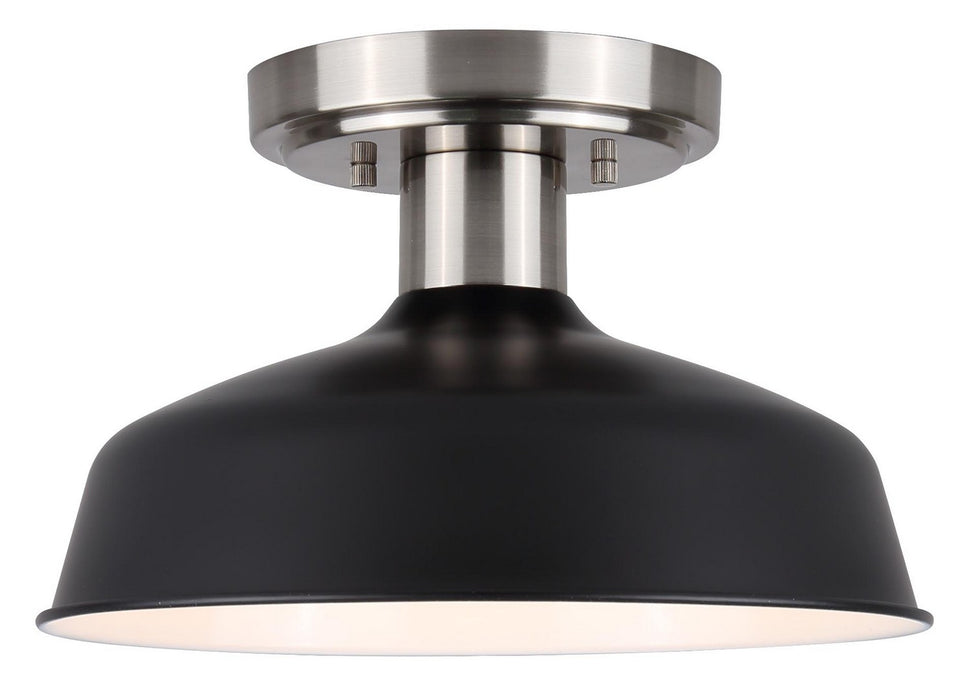 Canarm ISF1055A01BKN One Light Semi-Flush Mount, Brushed Nickel/Matte Black