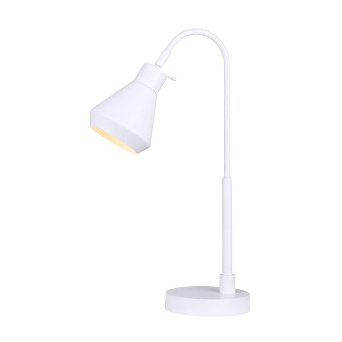Canarm ITL1020A21WH One Light Table Lamp, Matte White