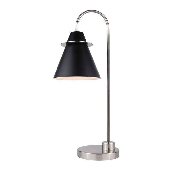Canarm ITL1076A22BKN One Light Table Lamp, Brushed Nickel/Matte Black