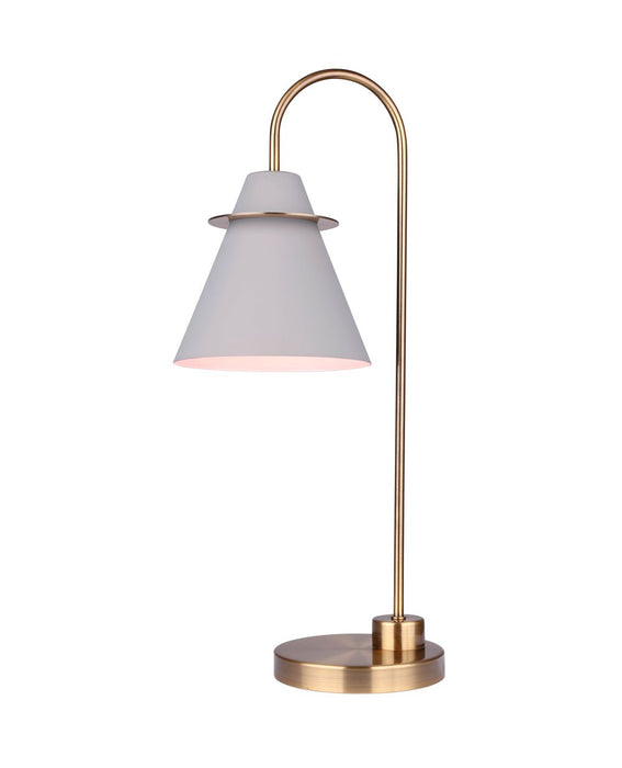 Canarm ITL1076A22MGG One Light Table Lamp, Gold/Matte White