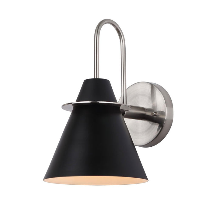 Canarm IVL1076A01BKN One Light Vanity, Brushed Nickel/Matte Black