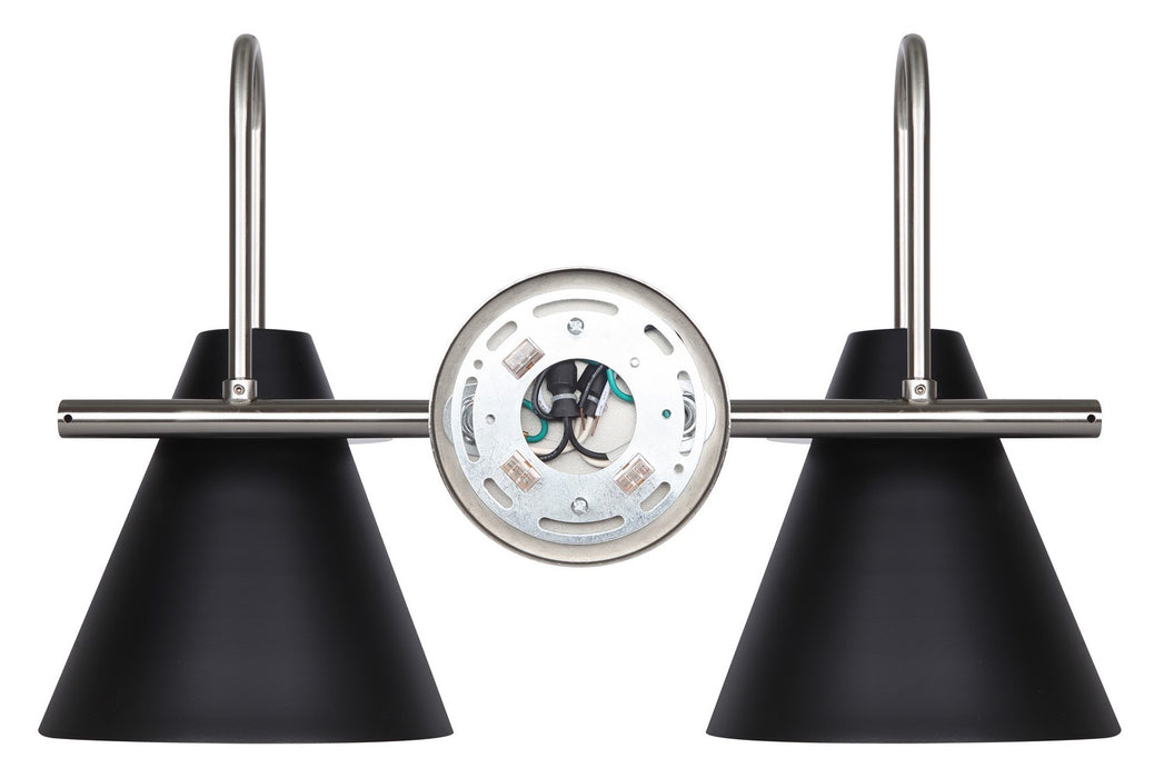 Canarm IVL1076A02BKN Two Light Vanity, Brushed Nickel/Matte Black