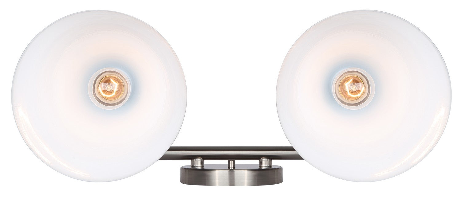 Canarm IVL1076A02BKN Two Light Vanity, Brushed Nickel/Matte Black