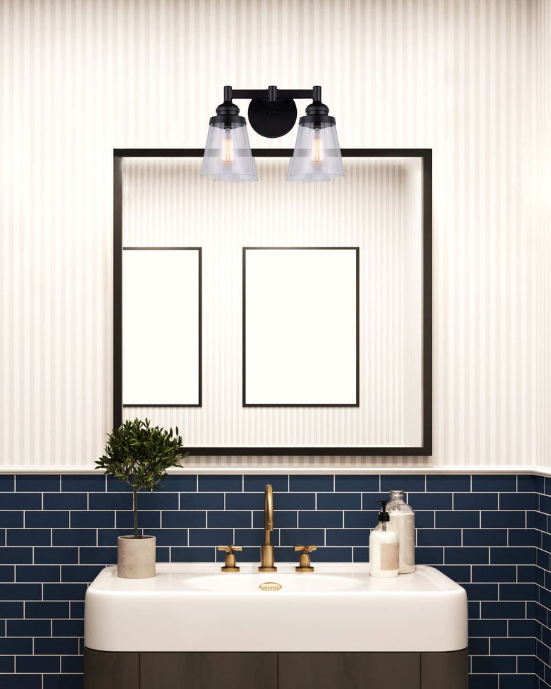 Canarm IVL1097A02BK Two Light Vanity, Matte Black