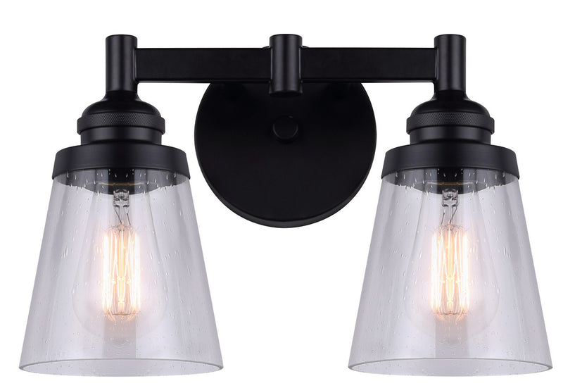 Canarm IVL1097A02BK Two Light Vanity, Matte Black