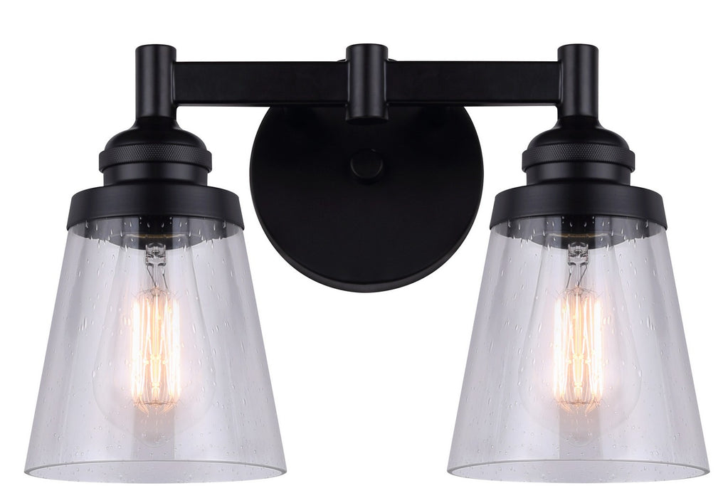 Canarm IVL1097A02BK Two Light Vanity, Matte Black