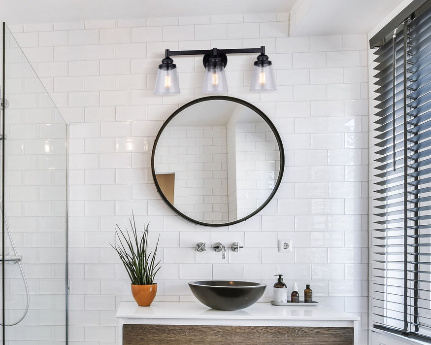 Canarm IVL1097A03BK Three Light Vanity, Matte Black