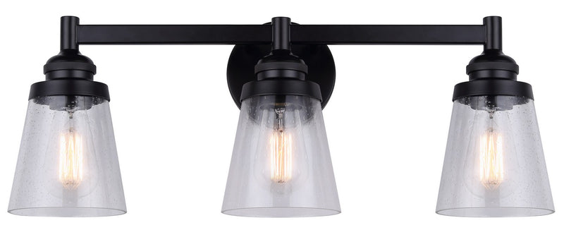 Canarm IVL1097A03BK Three Light Vanity, Matte Black