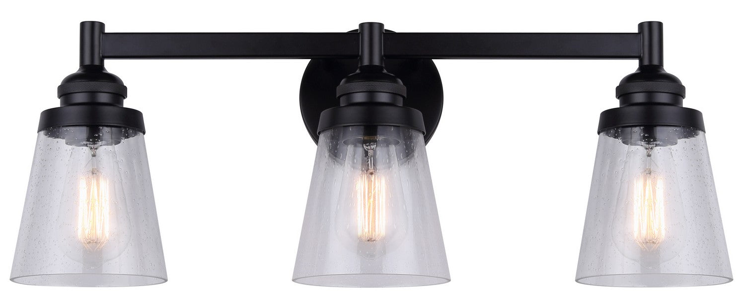 Canarm IVL1097A03BK Three Light Vanity, Matte Black