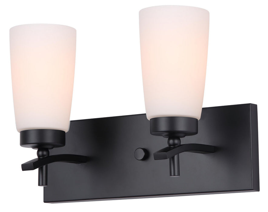 Canarm IVL326A02BK Two Light Vanity, Matte Black