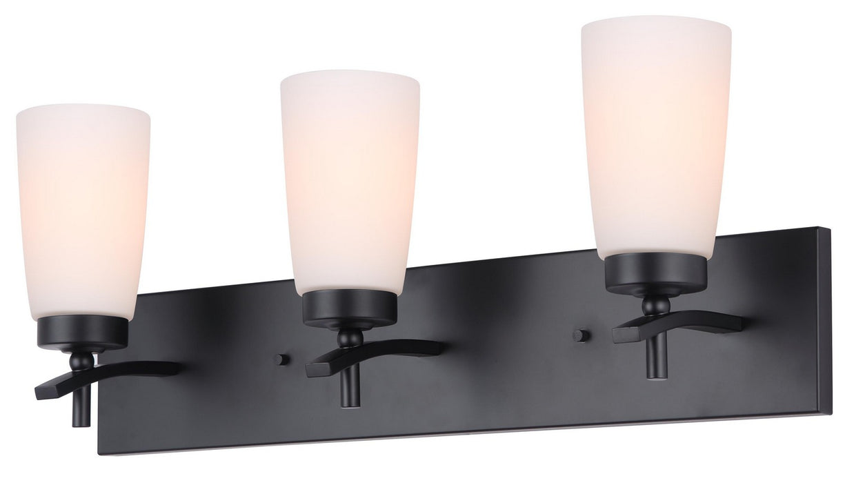 Canarm IVL326A03BK Three Light Vanity, Matte Black