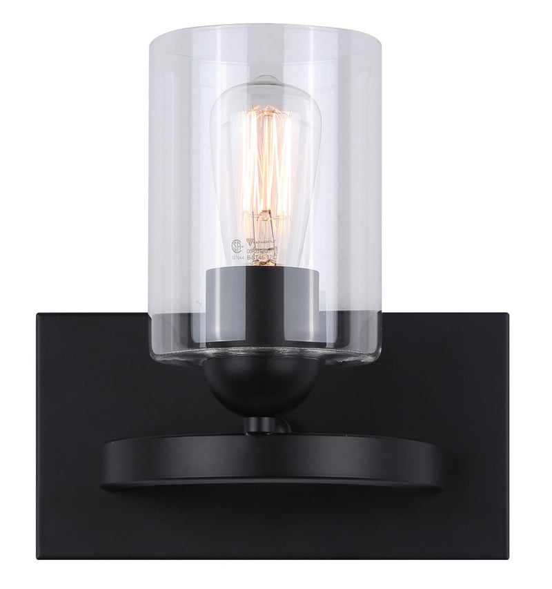 Canarm IVL370A01BK-CL One Light Vanity, Matte Black