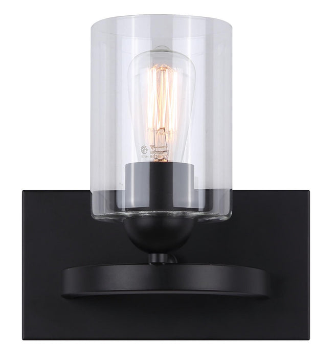 Canarm IVL370A01BK-CL One Light Vanity, Matte Black