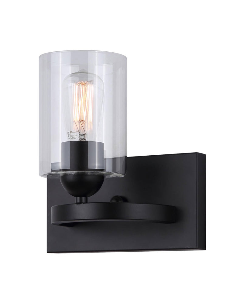 Canarm IVL370A01BK-CL One Light Vanity, Matte Black