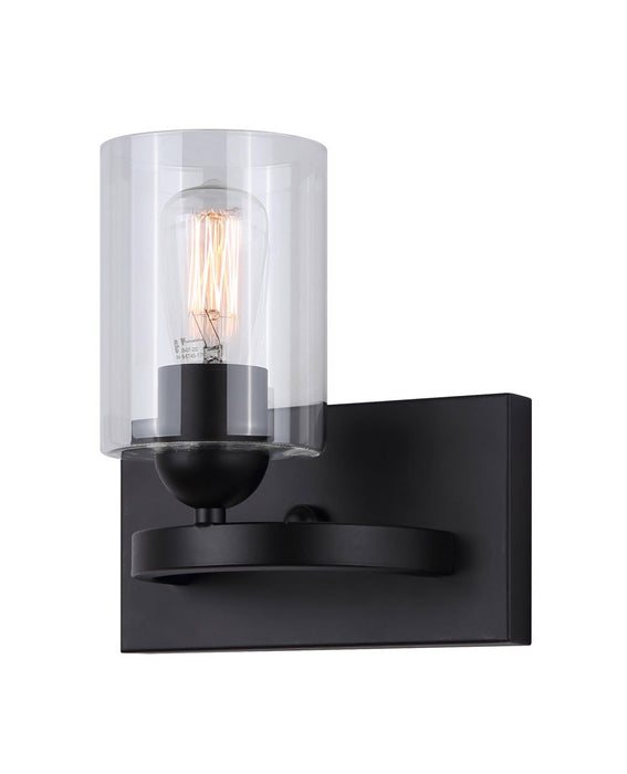 Canarm IVL370A01BK-CL One Light Vanity, Matte Black