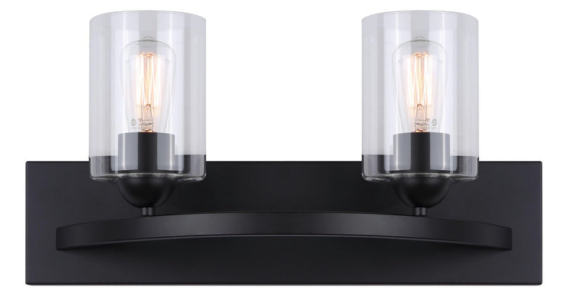 Canarm IVL370A02BK-CL Two Light Vanity, Matte Black