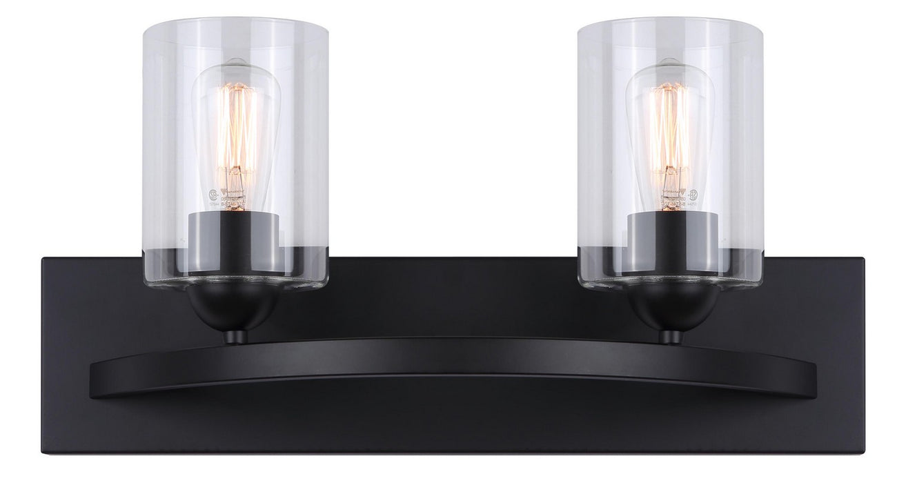Canarm IVL370A02BK-CL Two Light Vanity, Matte Black