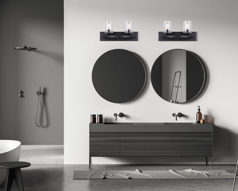 Canarm IVL370A02BK-CL Two Light Vanity, Matte Black
