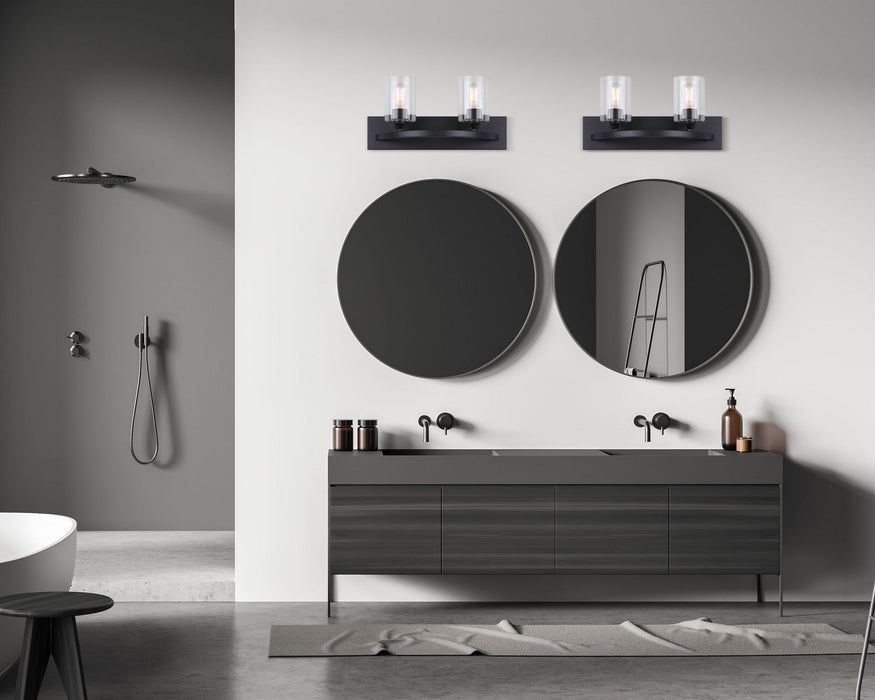 Canarm IVL370A02BK-CL Two Light Vanity, Matte Black