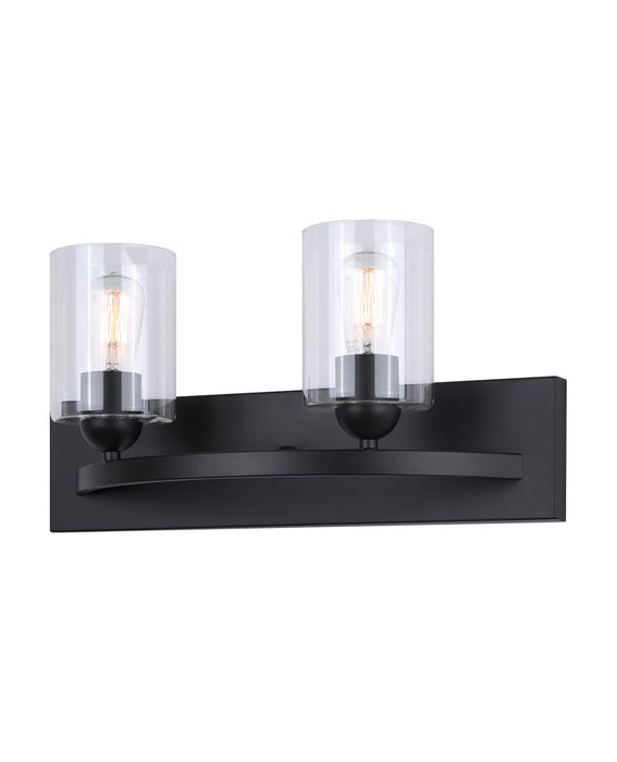 Canarm IVL370A02BK-CL Two Light Vanity, Matte Black