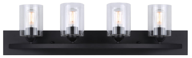 Canarm IVL370A04BK-CL Four Light Vanity, Matte Black