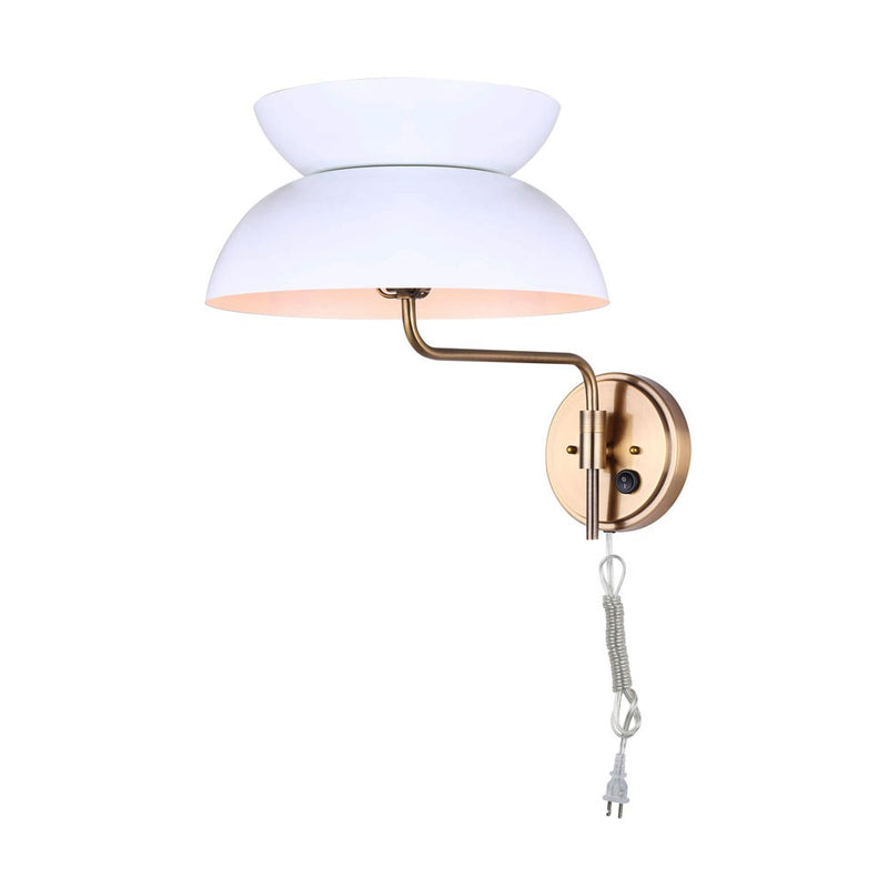 Canarm IWF1096A01GDW One Light Wall Sconce, Gold/Matte White
