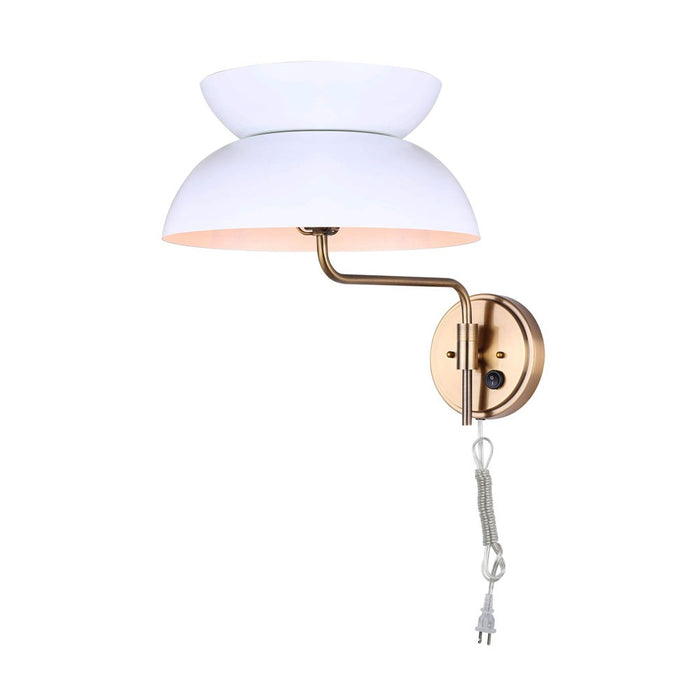Canarm IWF1096A01GDW One Light Wall Sconce, Gold/Matte White