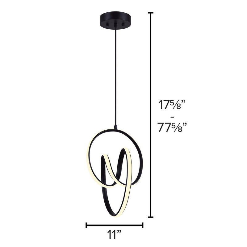 Canarm LCH232A11BK LED Chandelier, Matte Black