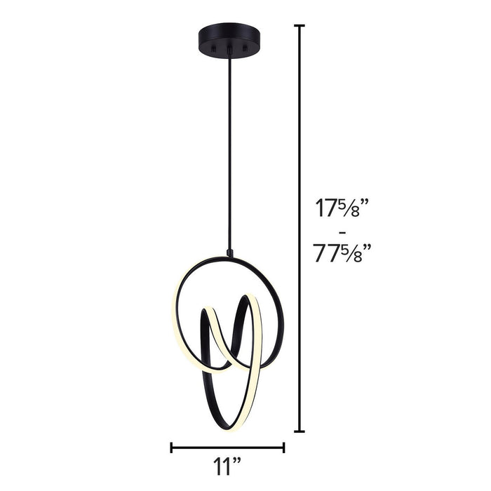Canarm LCH232A11BK LED Chandelier, Matte Black