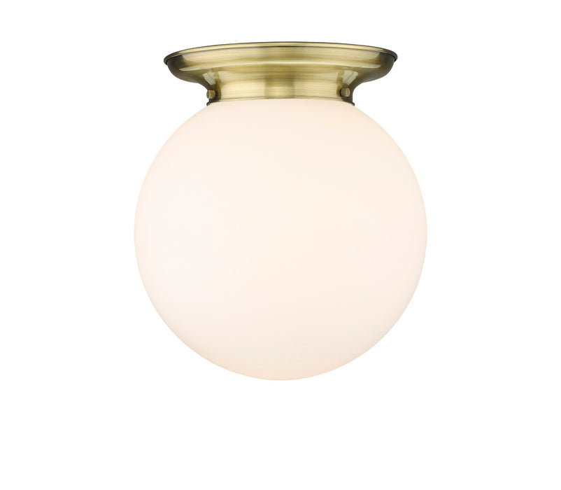 Innovations 221-1F-AB-G201-14 One Light Flush Mount, Antique Brass