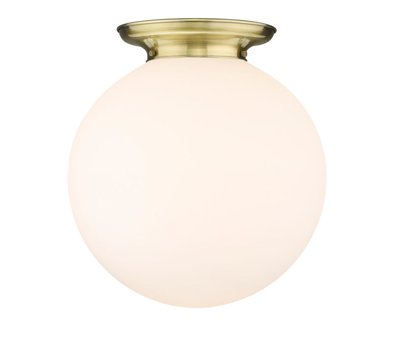Innovations 221-1F-AB-G201-18 One Light Flush Mount, Antique Brass