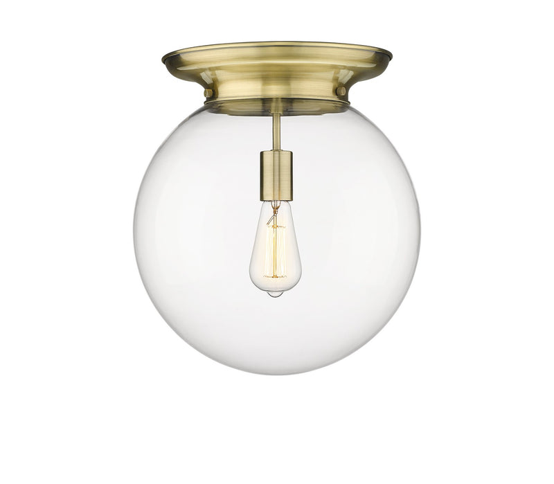 Innovations 221-1F-AB-G202-14 One Light Flush Mount, Antique Brass