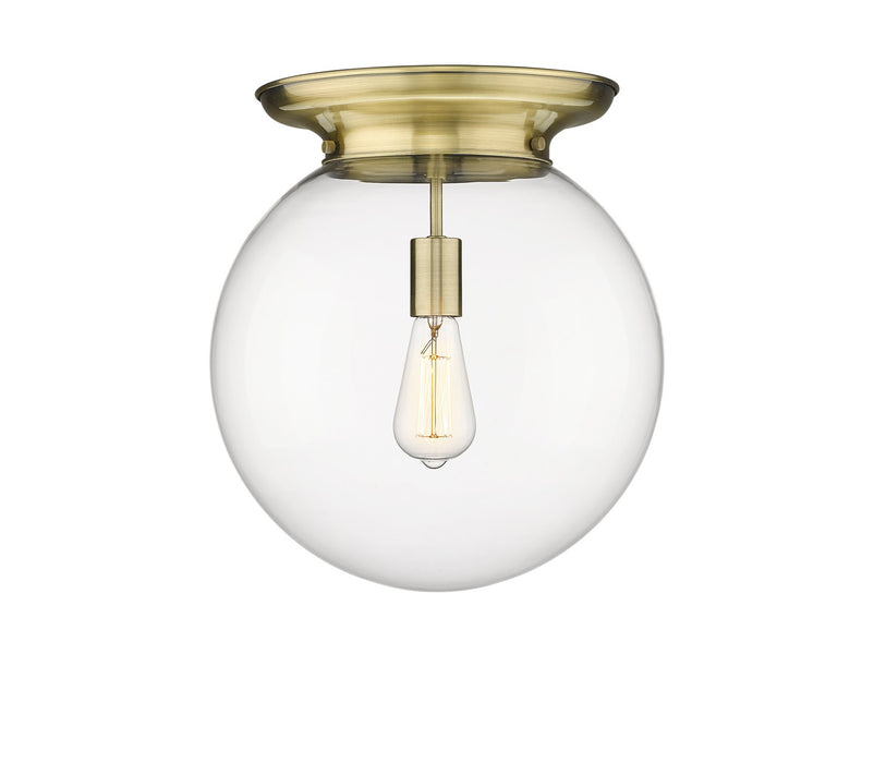 Innovations 221-1F-AB-G202-14 One Light Flush Mount, Antique Brass