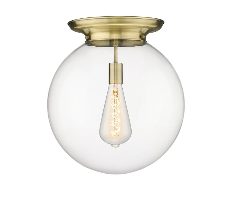 Innovations 221-1F-AB-G202-16 One Light Flush Mount, Antique Brass