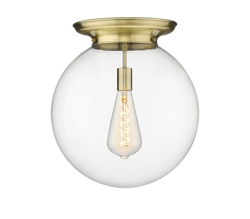 Innovations 221-1F-AB-G202-16 One Light Flush Mount, Antique Brass
