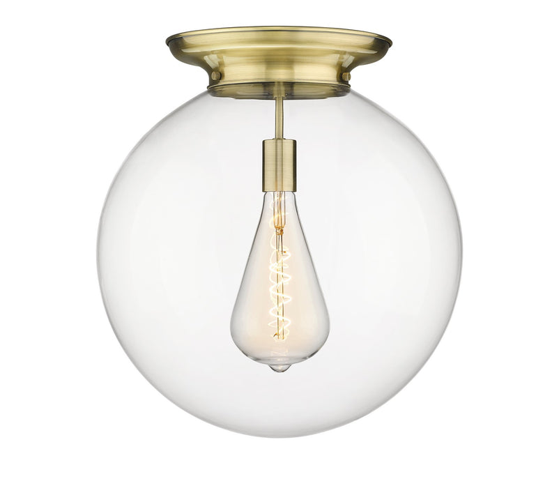 Innovations 221-1F-AB-G202-18 One Light Flush Mount, Antique Brass