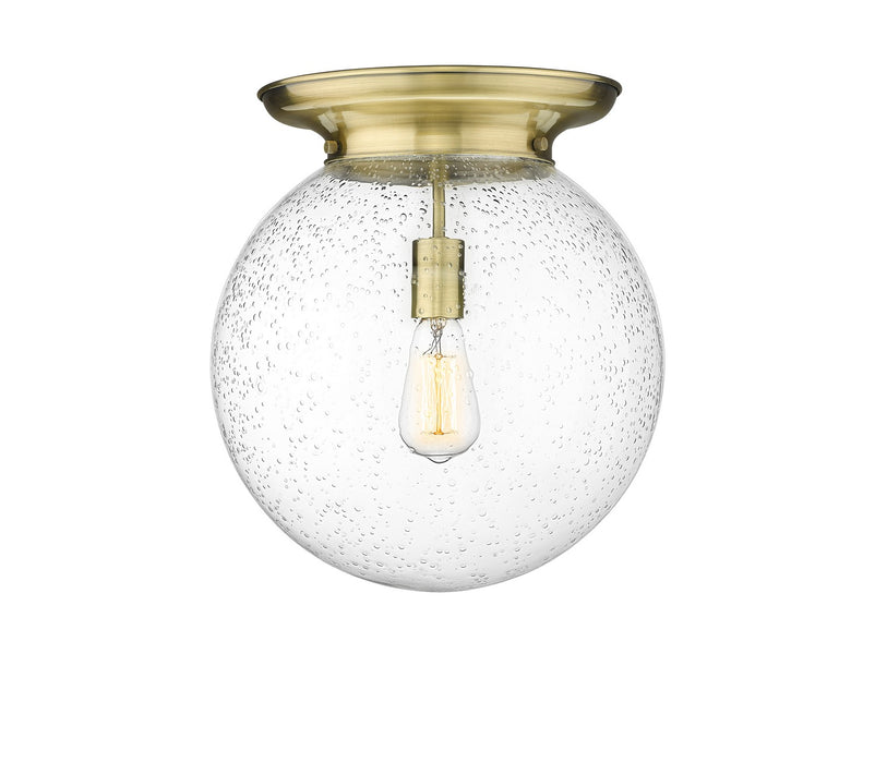 Innovations 221-1F-AB-G204-14 One Light Flush Mount, Antique Brass