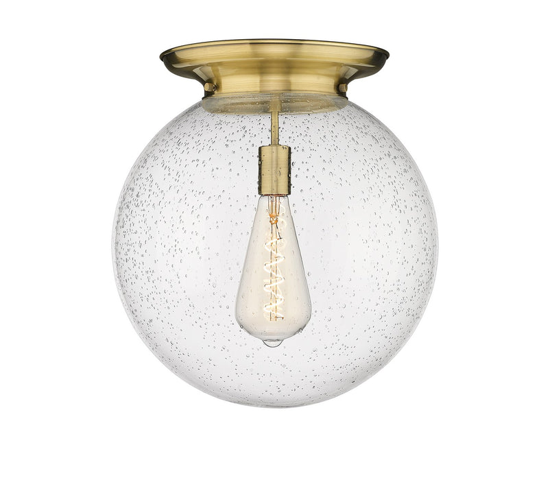 Innovations 221-1F-AB-G204-16 One Light Flush Mount, Antique Brass
