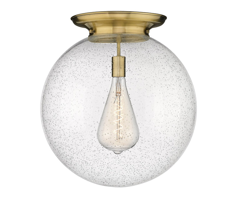 Innovations 221-1F-AB-G204-18 One Light Flush Mount, Antique Brass