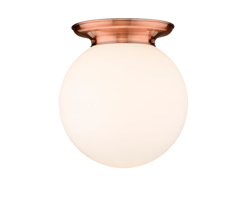 Innovations 221-1F-AC-G201-14 One Light Flush Mount, Antique Copper