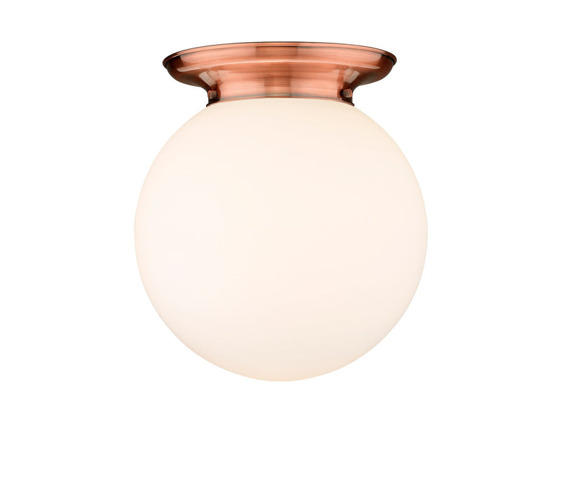 Innovations 221-1F-AC-G201-14 One Light Flush Mount, Antique Copper