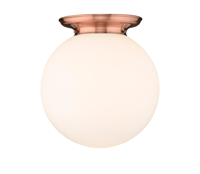 Innovations 221-1F-AC-G201-16 One Light Flush Mount, Antique Copper