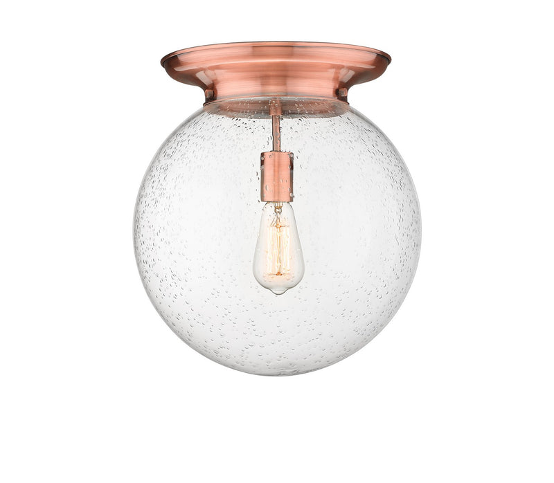 Innovations 221-1F-AC-G204-14 One Light Flush Mount, Antique Copper