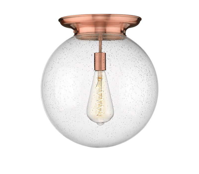 Innovations 221-1F-AC-G204-16 One Light Flush Mount, Antique Copper
