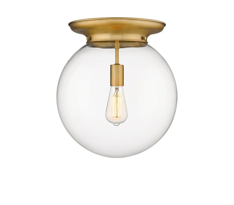 Innovations 221-1F-BB-G202-14 One Light Flush Mount, Brushed Brass