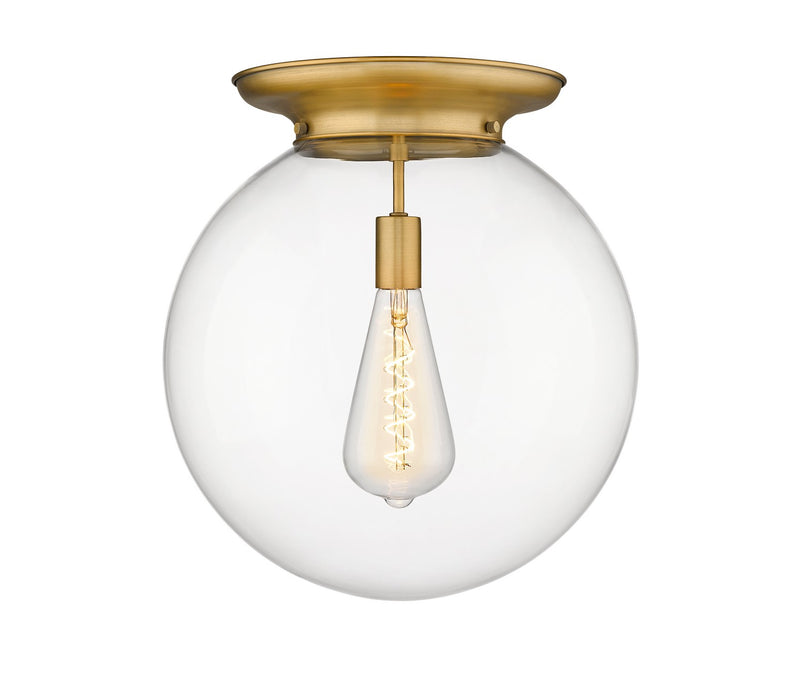 Innovations 221-1F-BB-G202-16 One Light Flush Mount, Brushed Brass