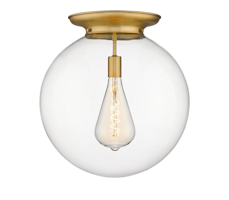 Innovations 221-1F-BB-G202-18 One Light Flush Mount, Brushed Brass