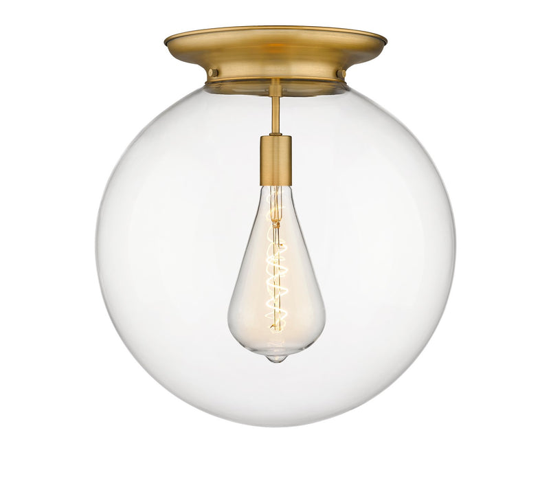 Innovations 221-1F-BB-G202-18 One Light Flush Mount, Brushed Brass